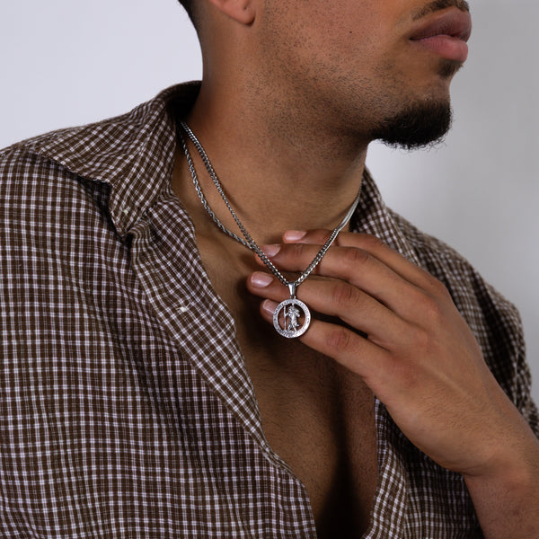 Silver Cut-Out St Christopher Pendant