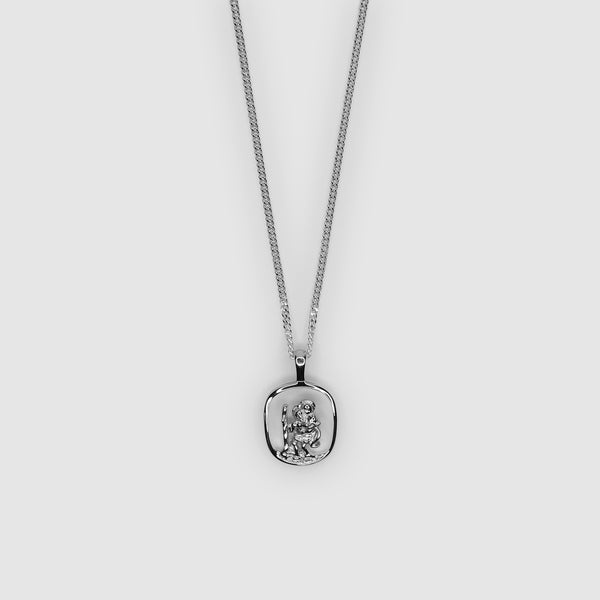 Silver Cut Out St Christopher Pendant