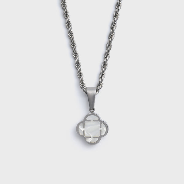 Silver White Clover Pendant
