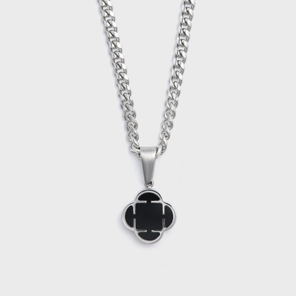 Silver Black Clover Pendant