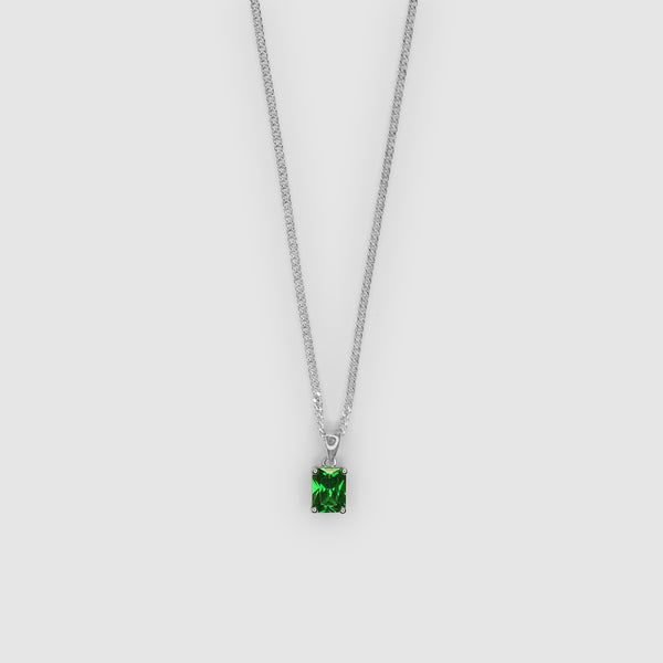 Silver Emerald Green Pendant