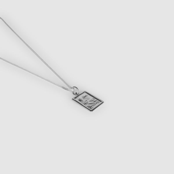 Silver Rectangular St Christopher Pendant