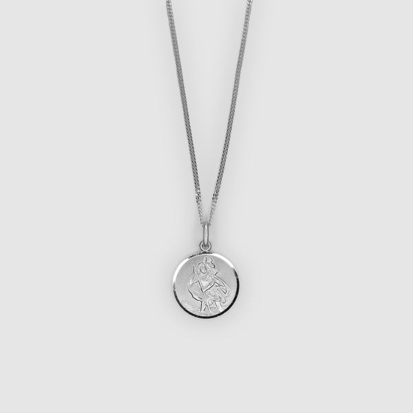 Silver Round St Christopher Pendant