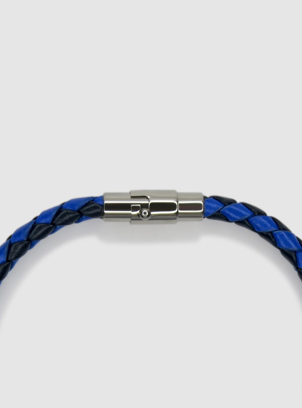 Fusion Black and Blue Leather Bracelet