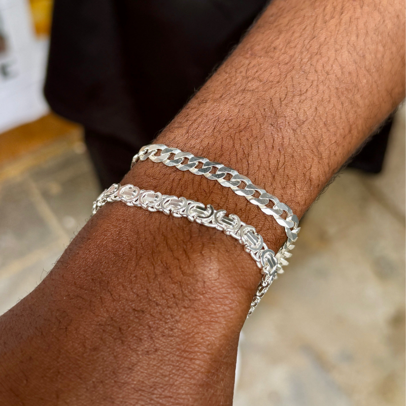 Silver Flat Curb 6mm Bracelet