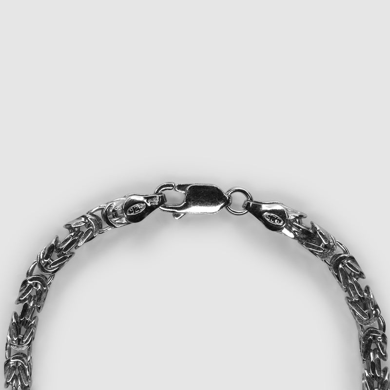 Silver 3.7mm Byzantine Bracelet