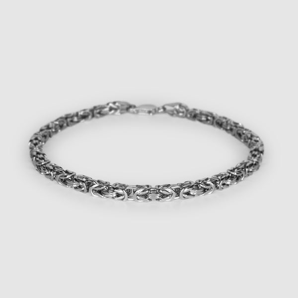 Silver 3.7mm Byzantine Bracelet