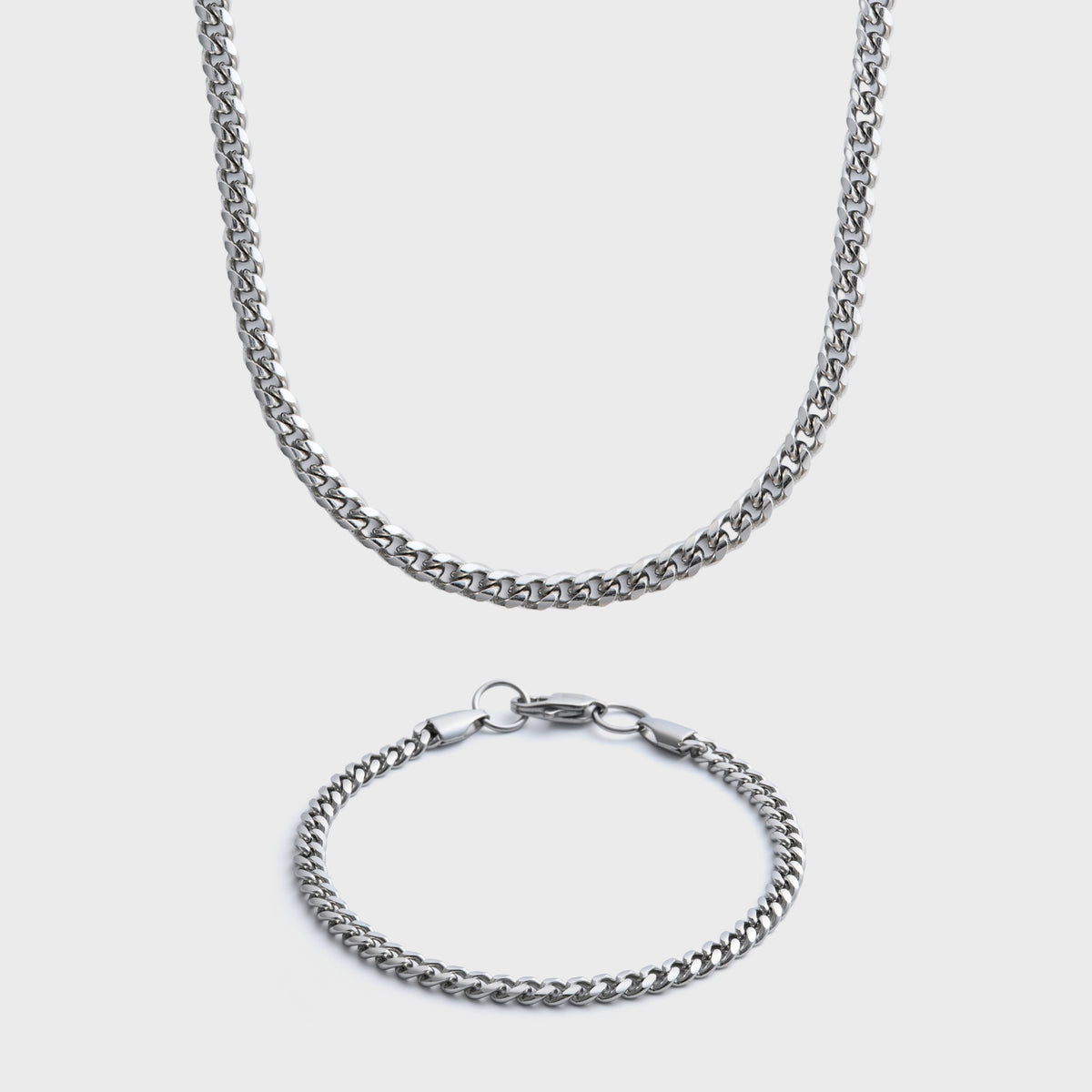 4mm Silver Cuban Gift Set