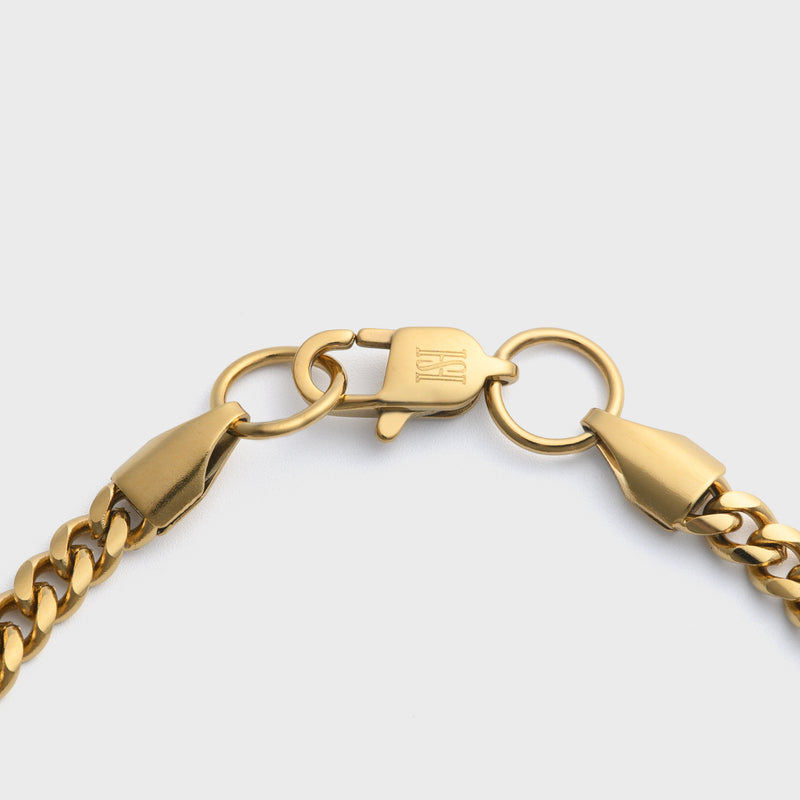 4mm Gold Cuban Bracelet Clasp Shot
