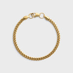 4mm Gold Cuban Bracelet Top Shot on light grey background