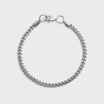 4mm Silver Cuban Bracelet Top Shot on light grey background
