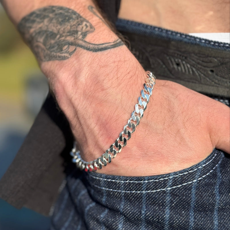 Silver Curb Bracelet
