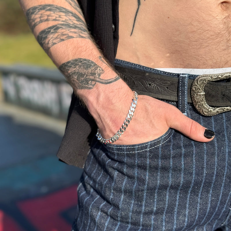 Silver Curb Bracelet