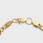 5mm Gold Figaro Bracelet Clasp Shot on light grey background