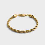 5mm Gold Rope Chain Bracelet Front Shot on light grey background