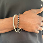 Silver Ruthenium Rope Chain Bracelet