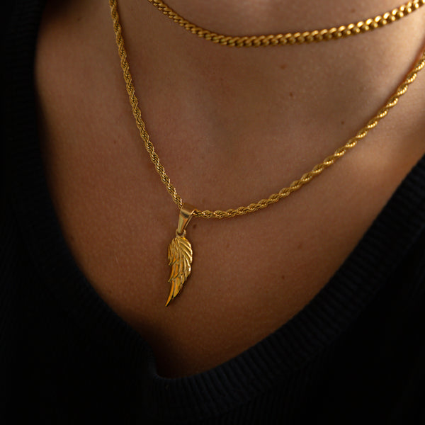 Gold Angel Wing Pendant