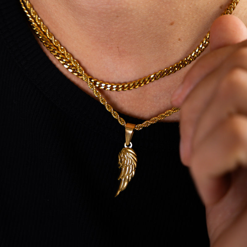 Gold Angel Wing Pendant