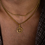 Gold Cut-Out Compass Pendant