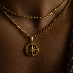 Gold Cut-Out Compass Pendant
