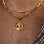 Gold Cut-Out St Christopher Pendant