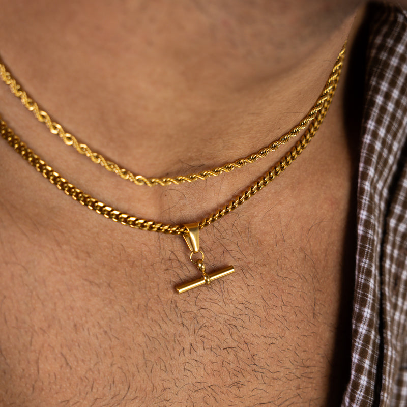 Gold T-Bar Pendant