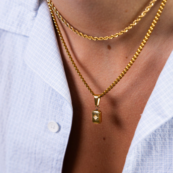 Gold North Star Pendant