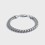 8mm Silver Cuban Bracelet
