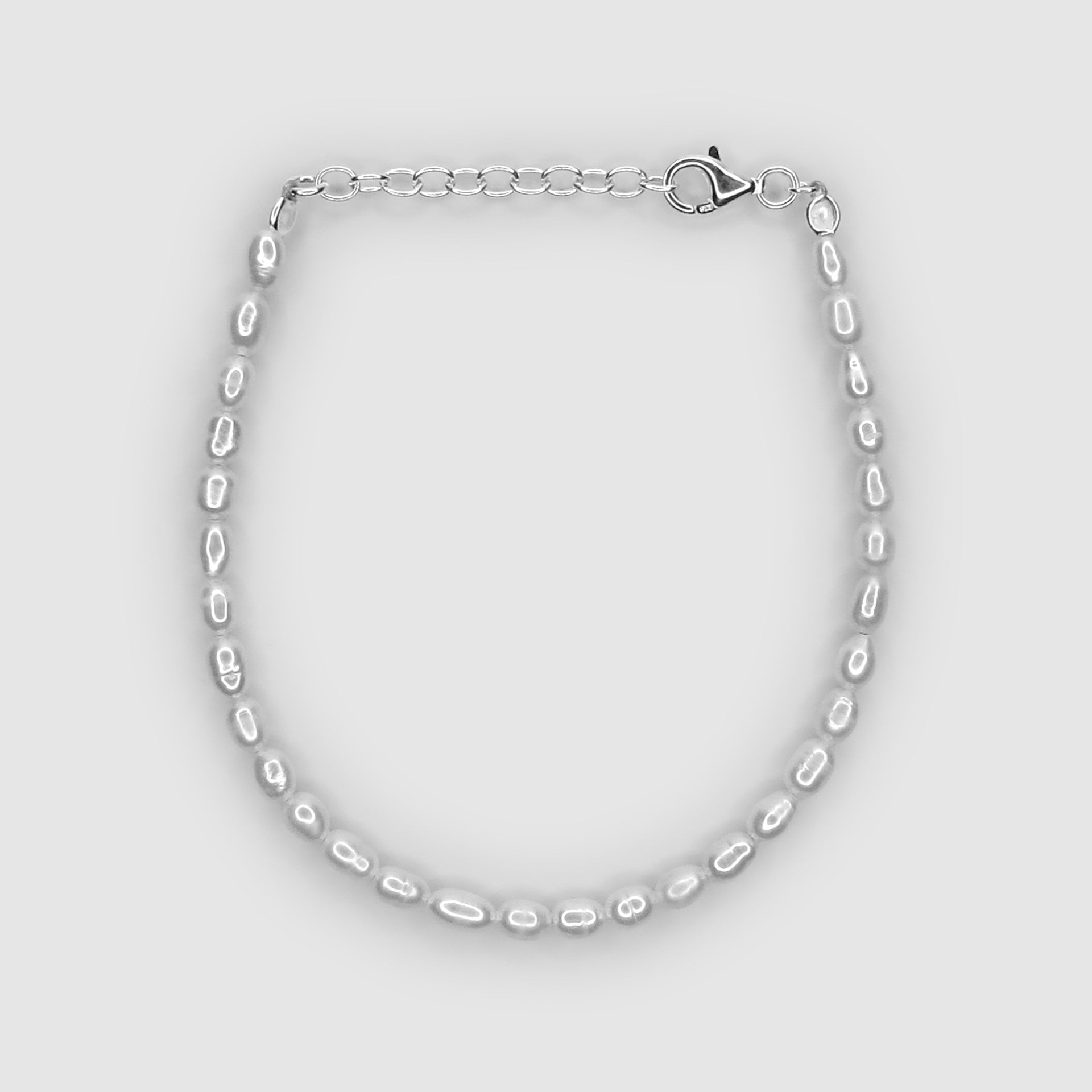Silver Rice Pearl Bracelet