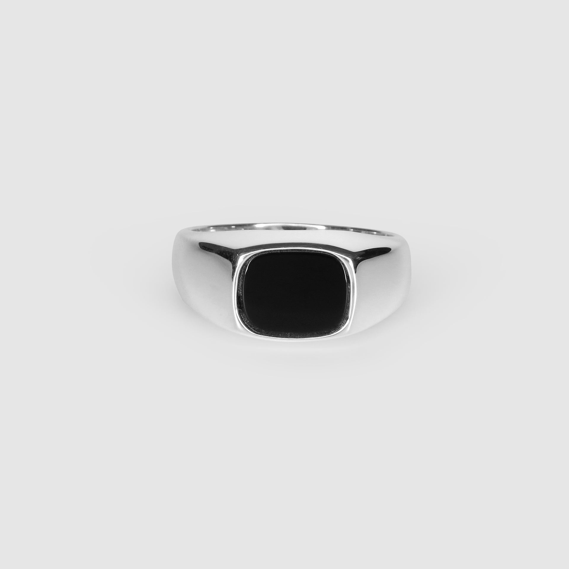 Silver Black Onyx Signet Ring