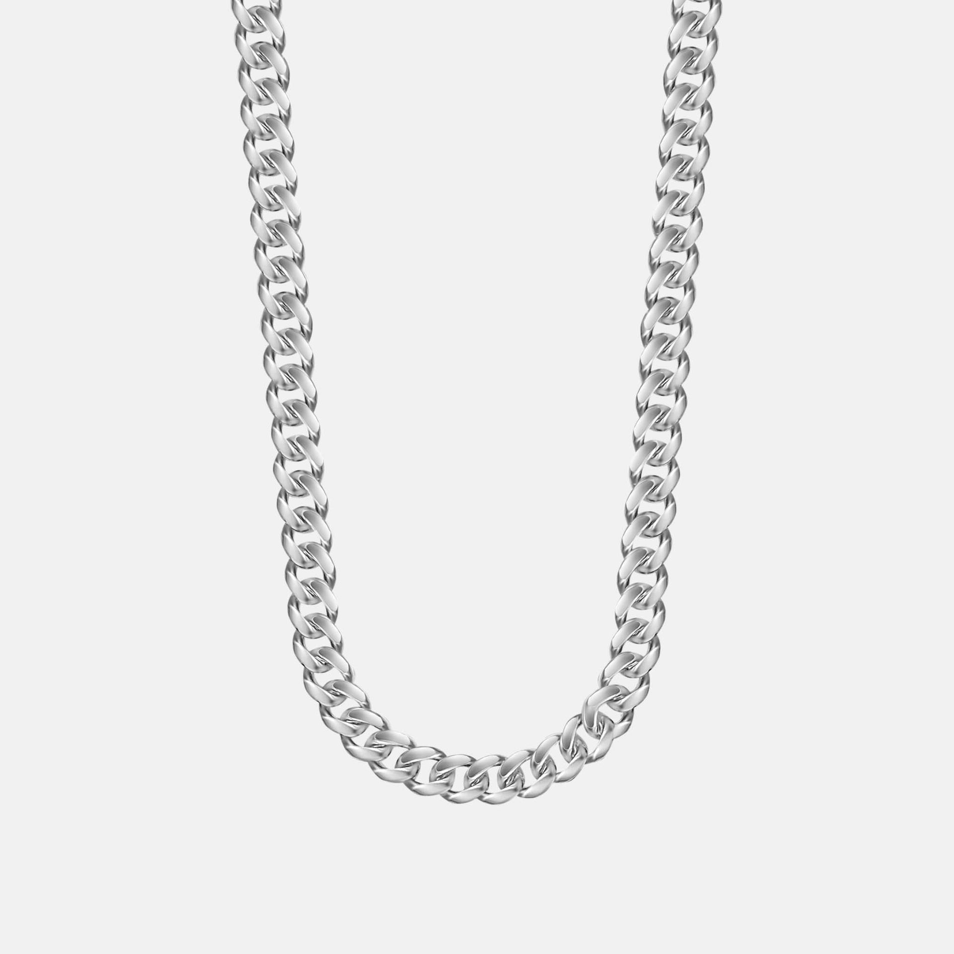 Silver Curb Chain 8mm