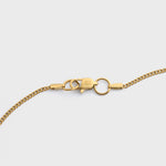 Curb chain gold clasp shot on light grey background