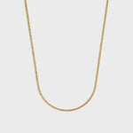 Curb chain gold 2mm top shot on light grey background