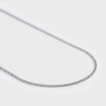 Curb chain silver 2mm side shot on grey background