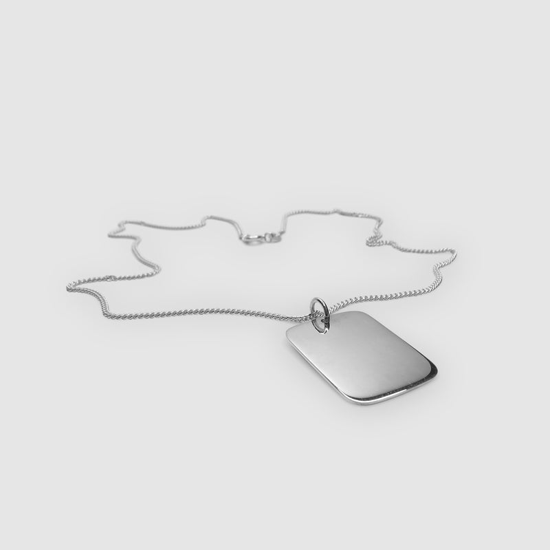 Silver Dog Tag Pendant
