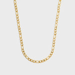 Figaro chain gold 5mm top shot on light grey background