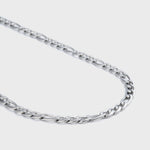 Figaro chain silver 5mm side shot on light grey background
