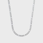 Figaro_chain_silver_5mm_top_shot on light grey background