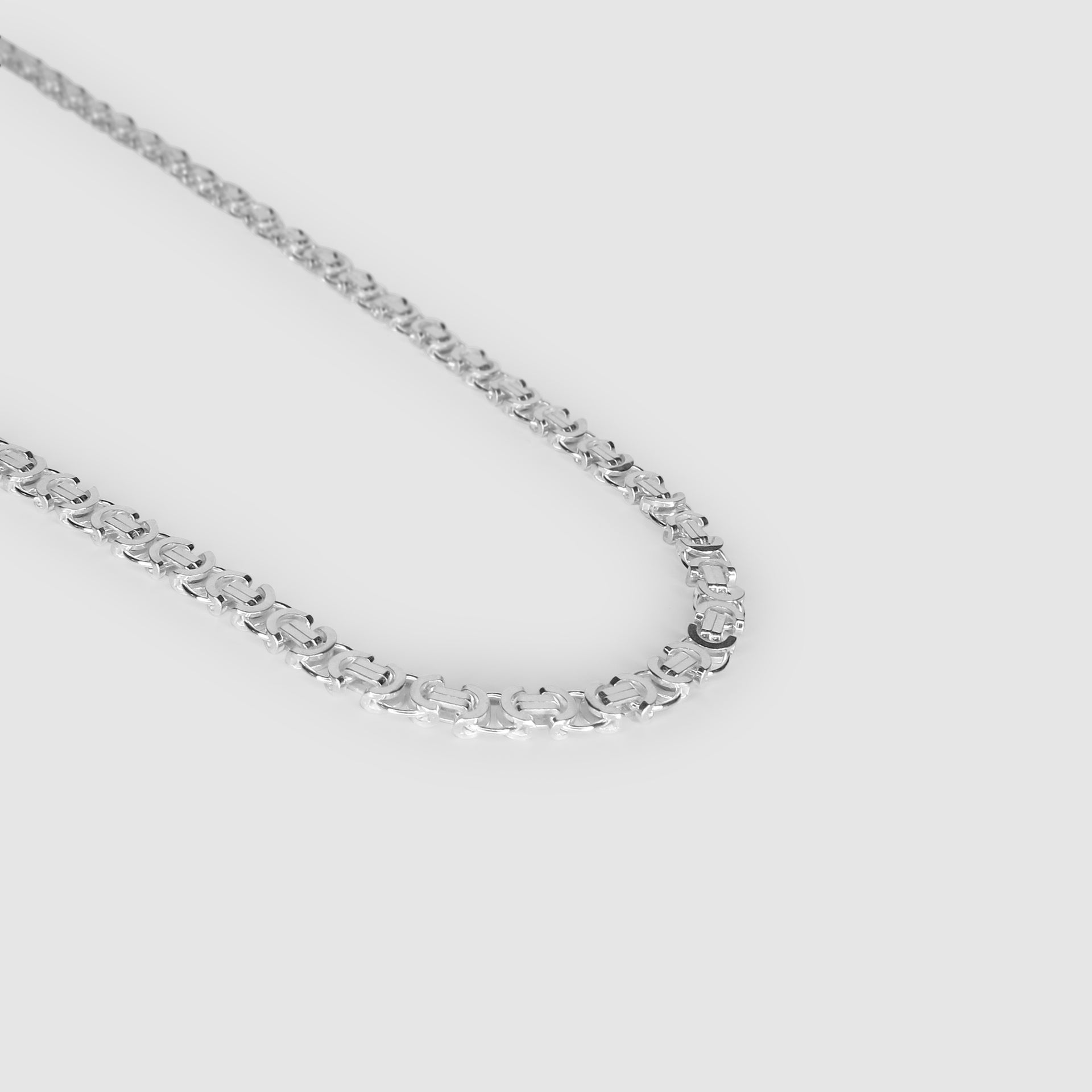Silver Flat Byzantine Chain