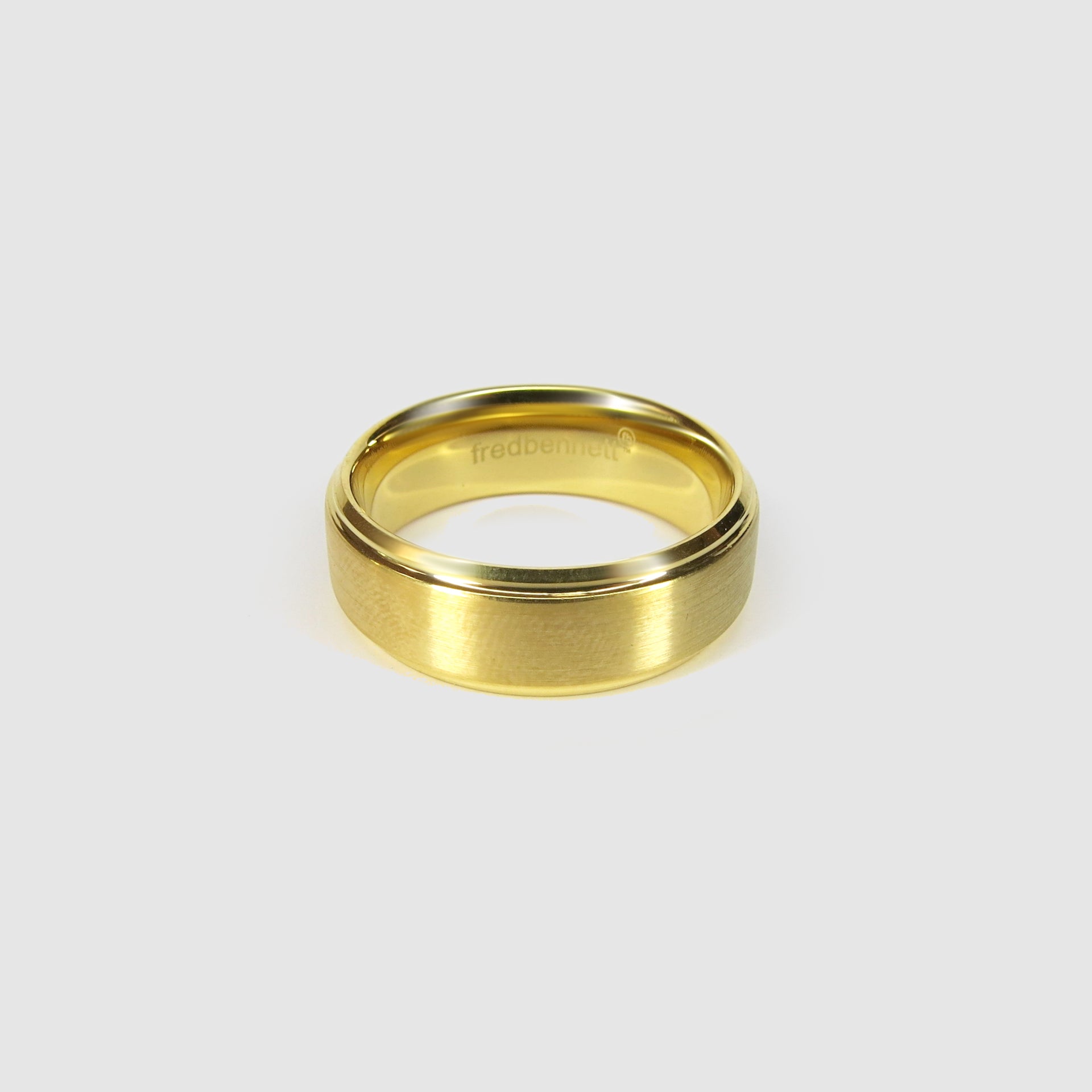 Brushed Gold Plated Tungsten Ring