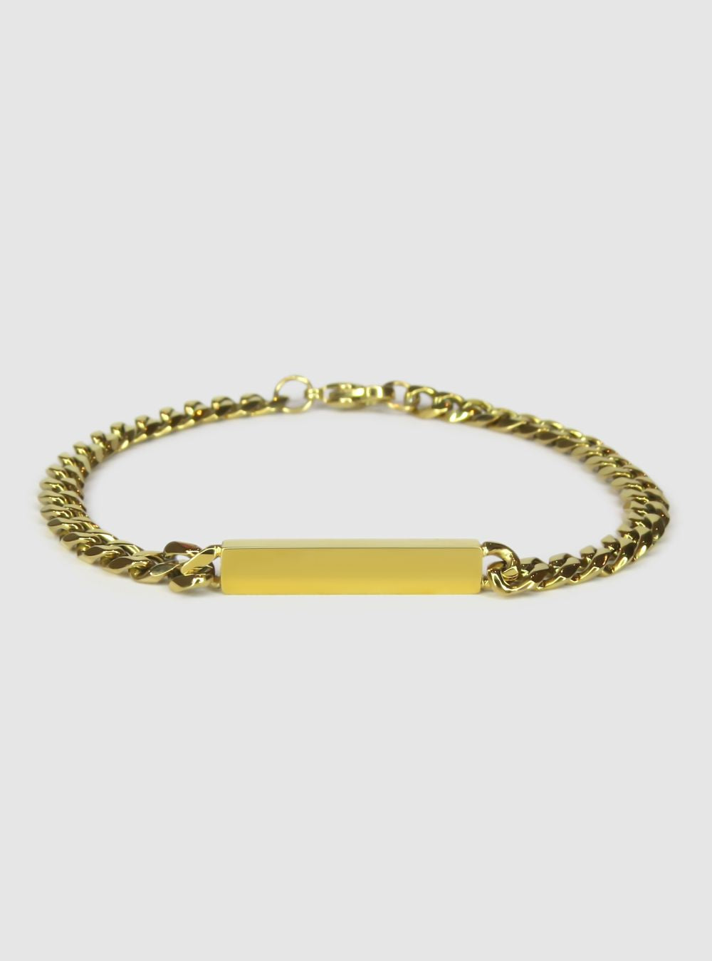 Gold Chain Bracelet with Rectangular Bar