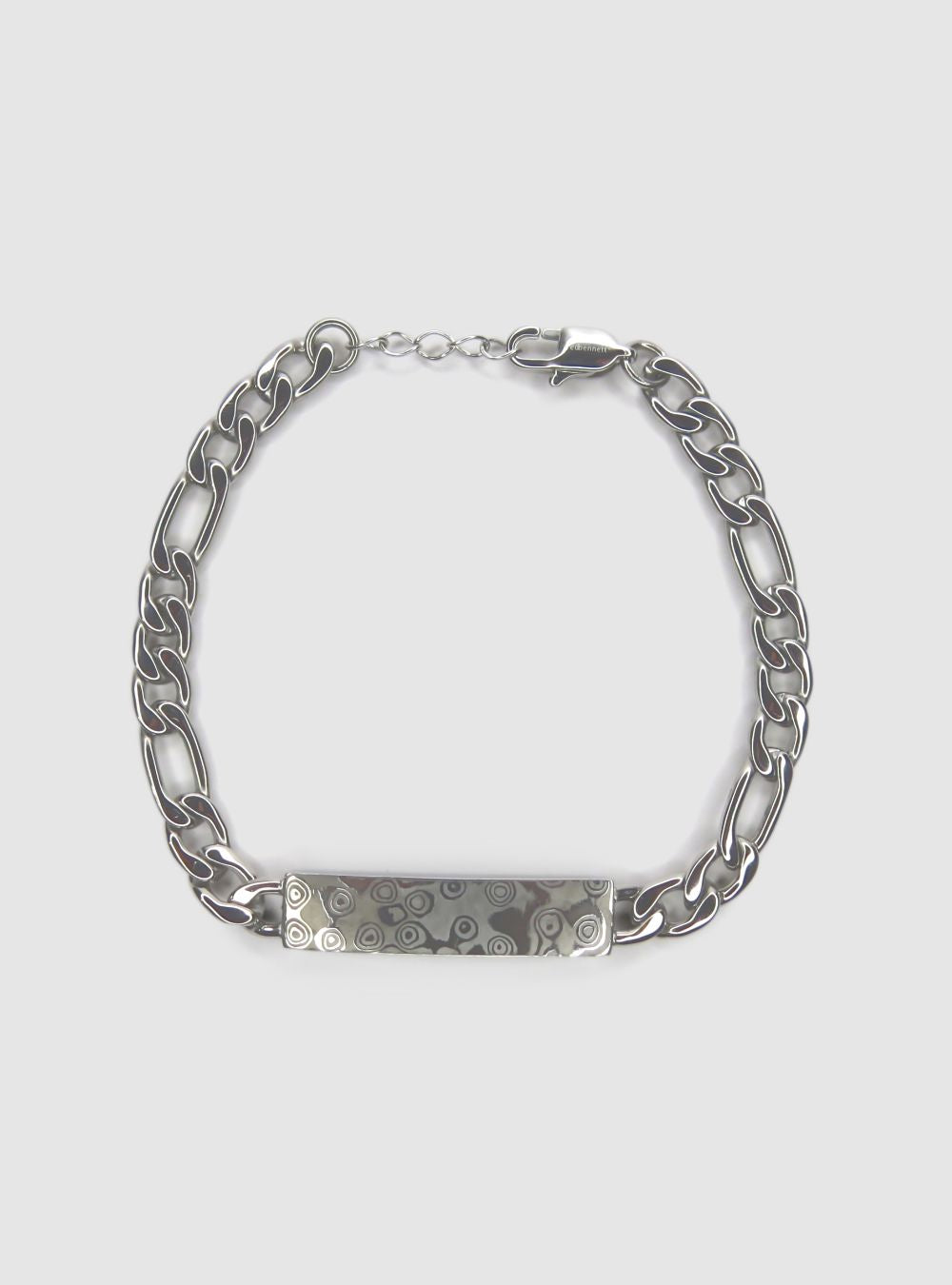 Damascus Steel ID Bar Chain Bracelet