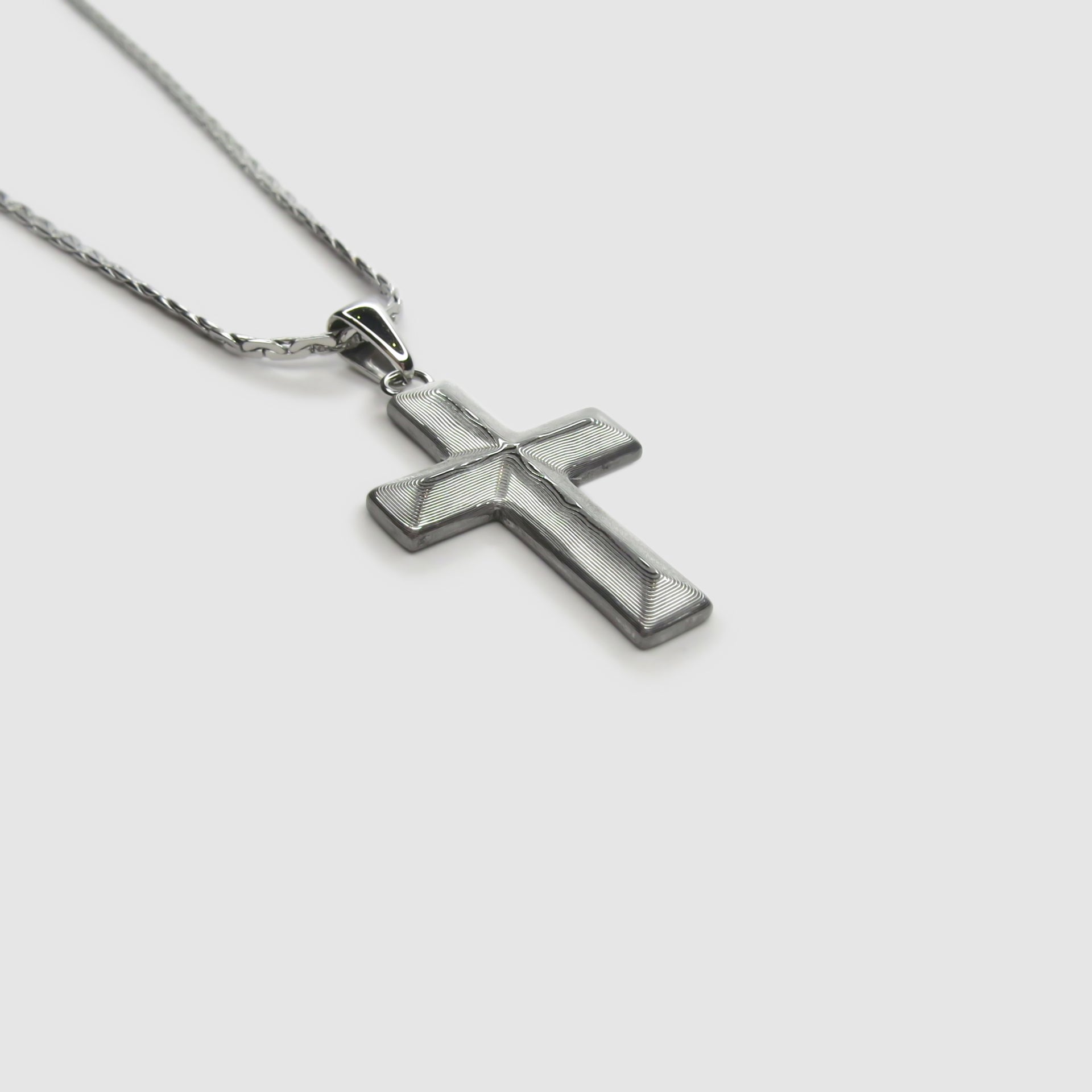 Damascus Steel Cross Pendant