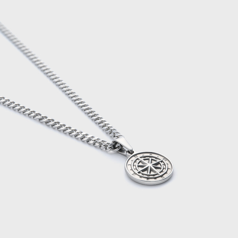 Silver Compass Pendant
