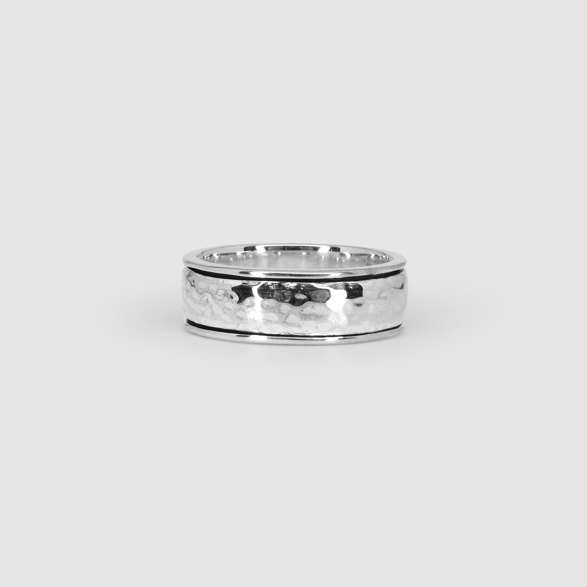 Silver Hammered Spinner Ring