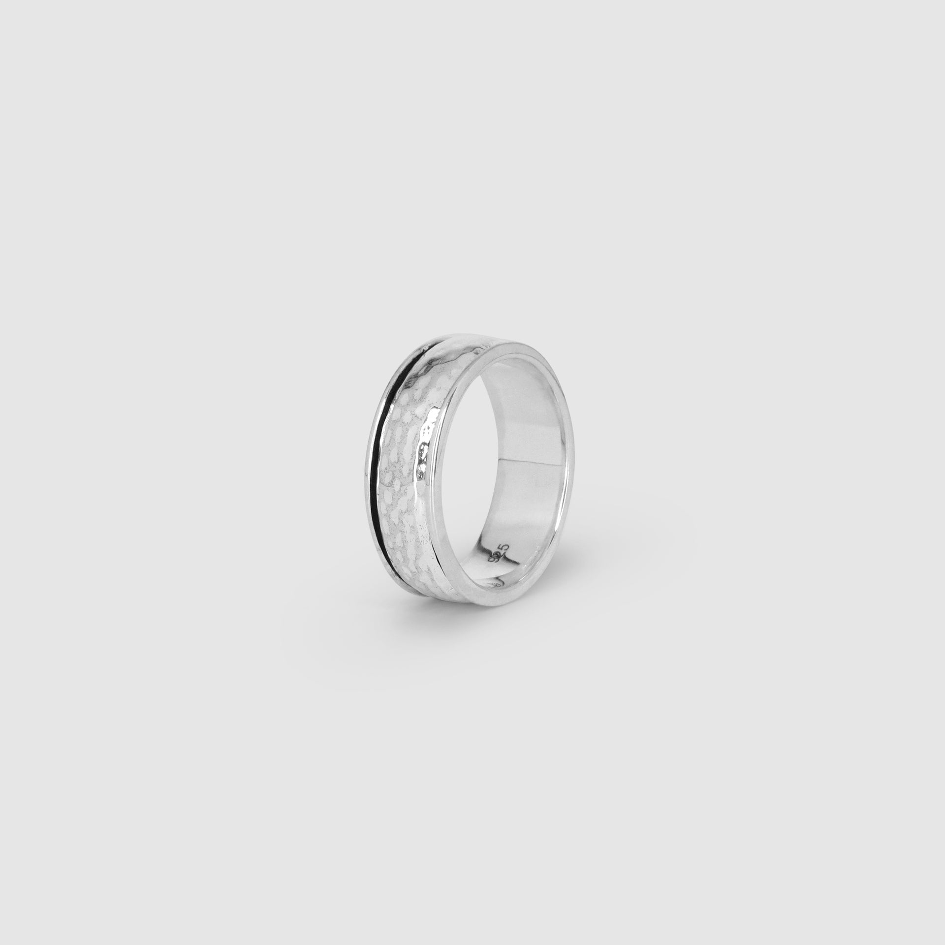 Silver Hammered Spinner Ring