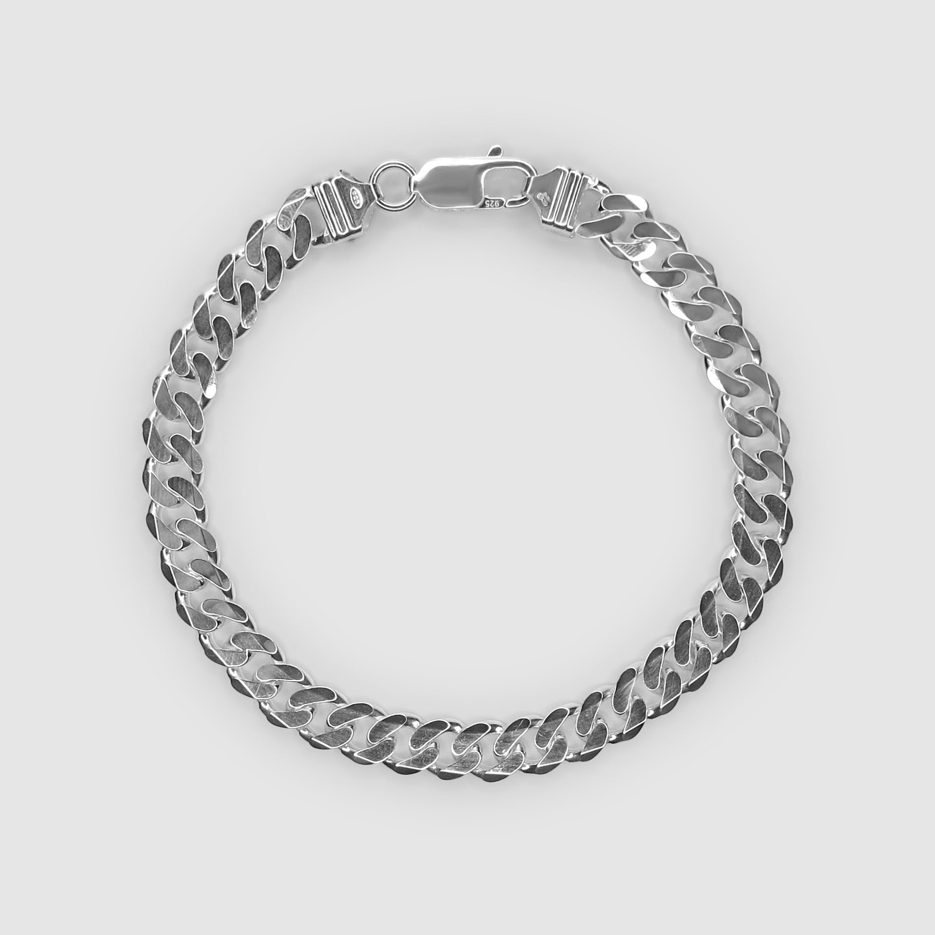 Silver Curb Bracelet 6mm