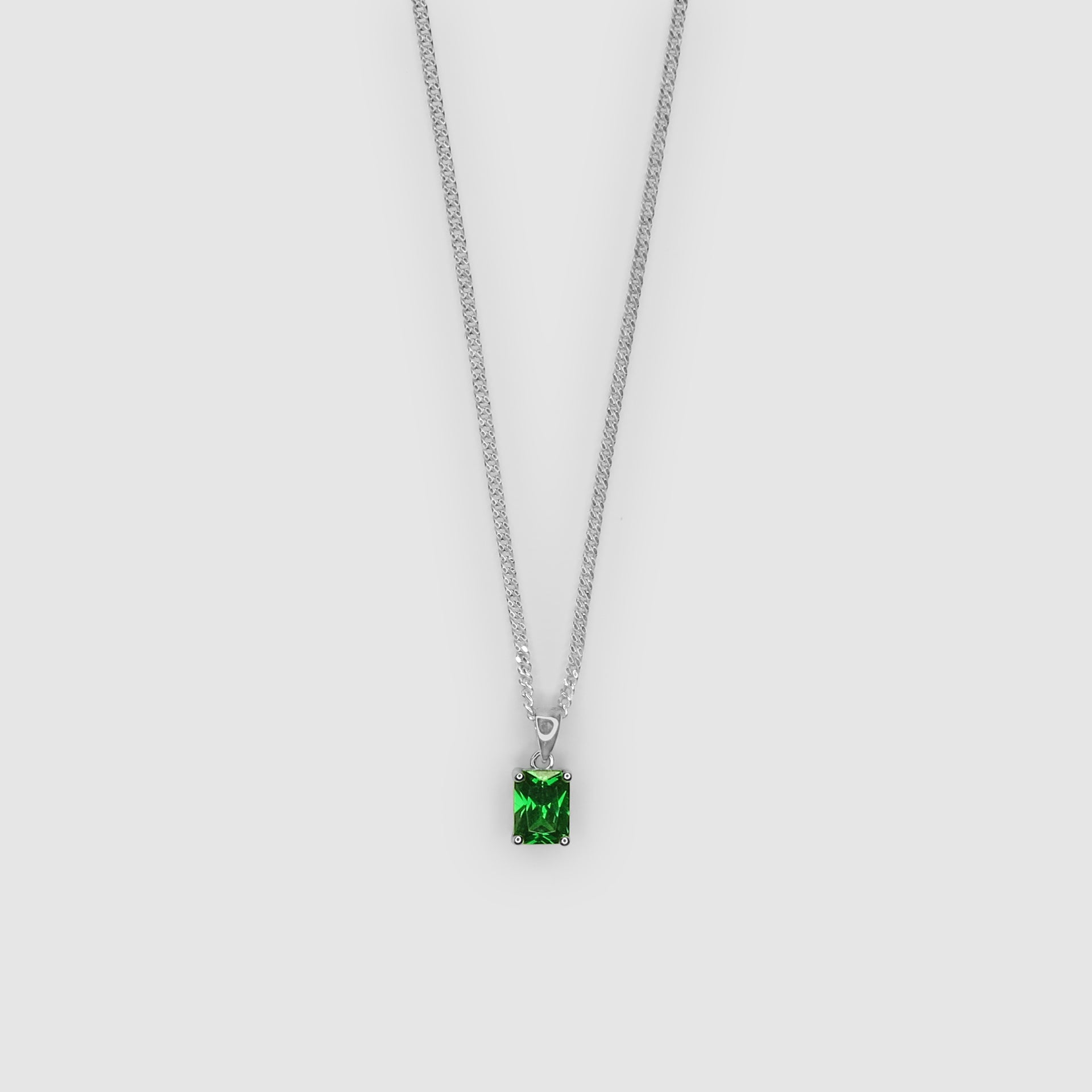 Silver Emerald Green Pendant