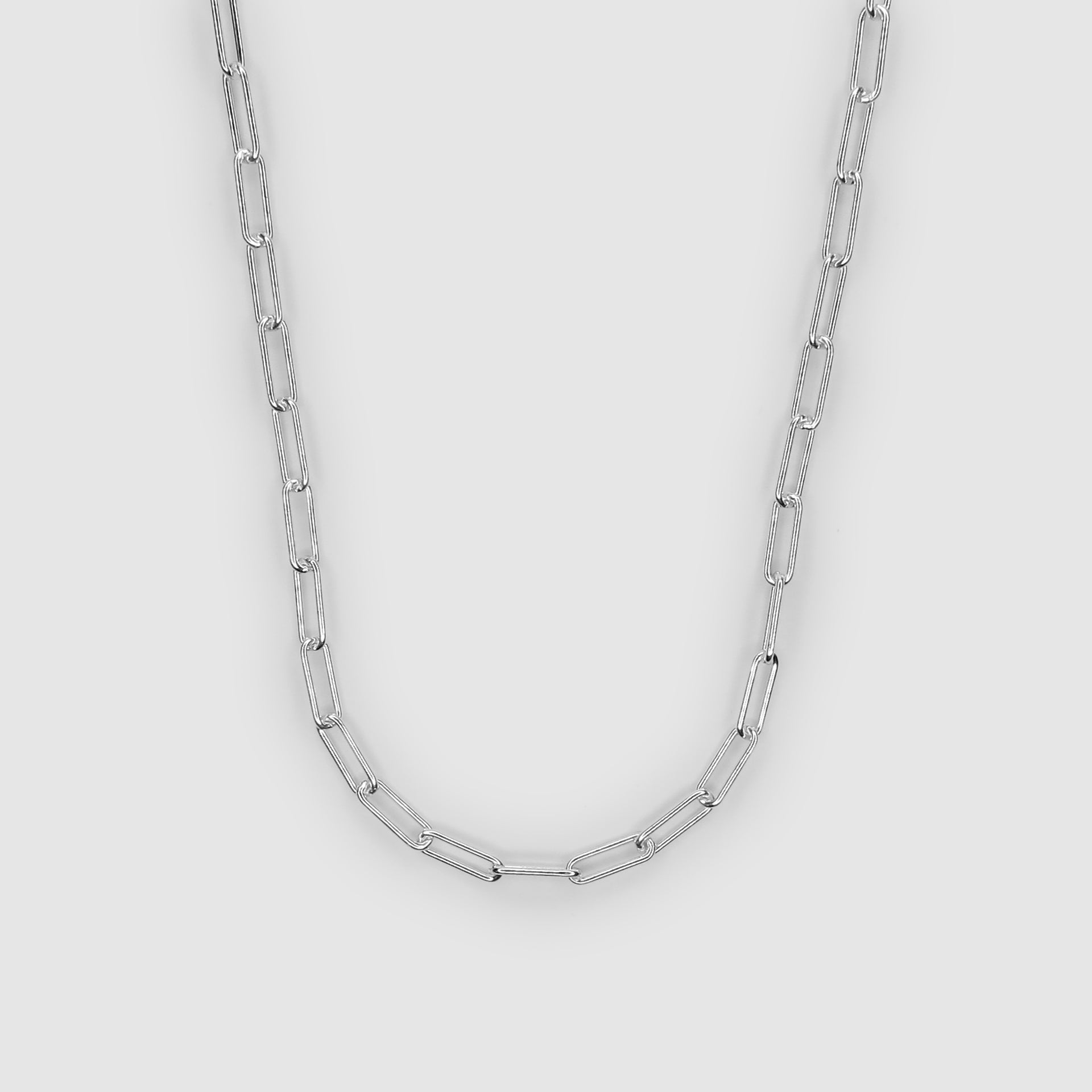 Silver Paper Clip Link Chain