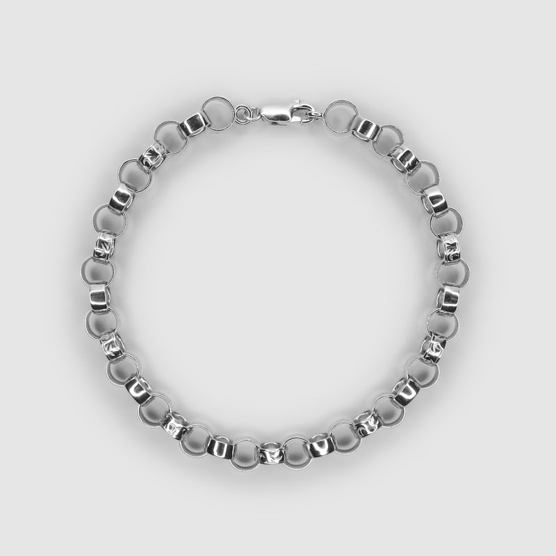 Silver Patterned Belcher Bracelet